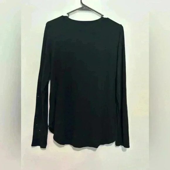 Eileen Fisher Womens Long Sleeve black Tee Size S FLAWED - Picture 4 of 6